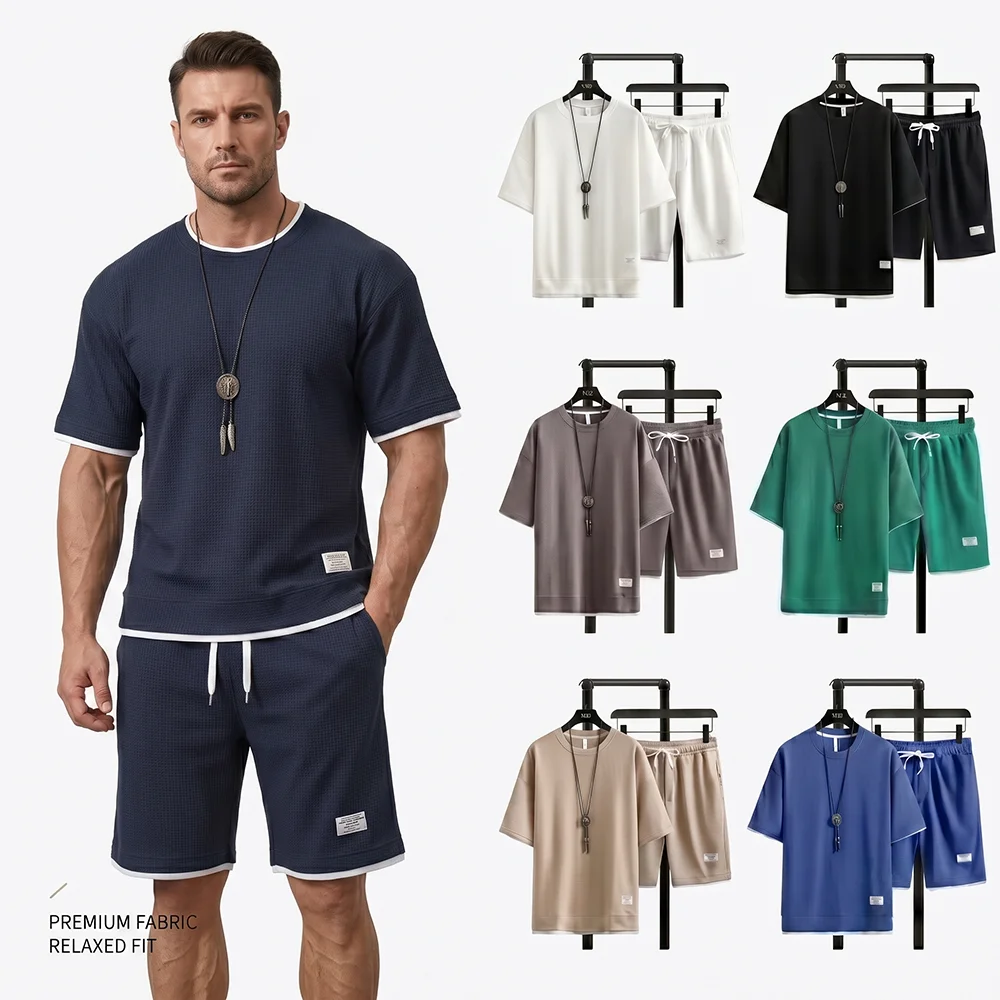 Summer Men's Waffle Knit Track - Streetwear Brand Shorts review and price