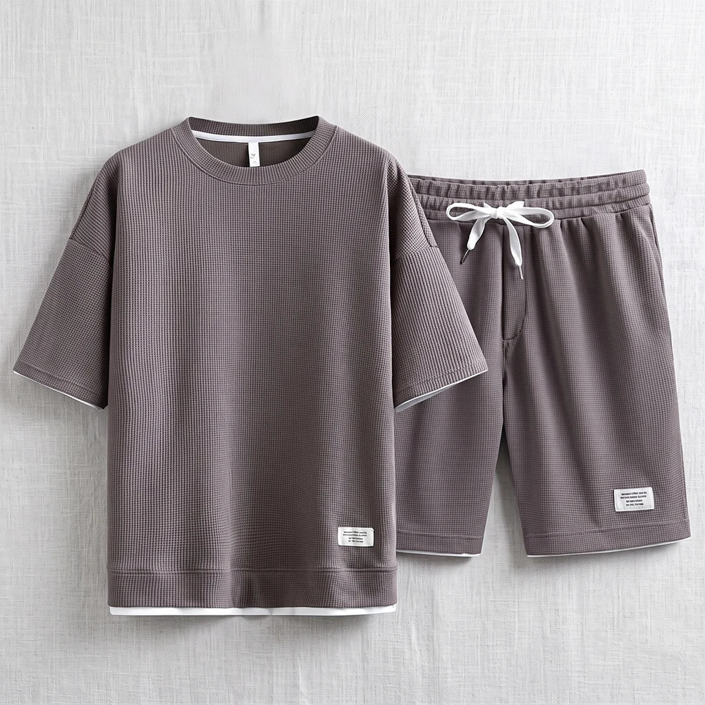 Summer Men's Waffle Knit Track - Streetwear Brand Shorts review and price