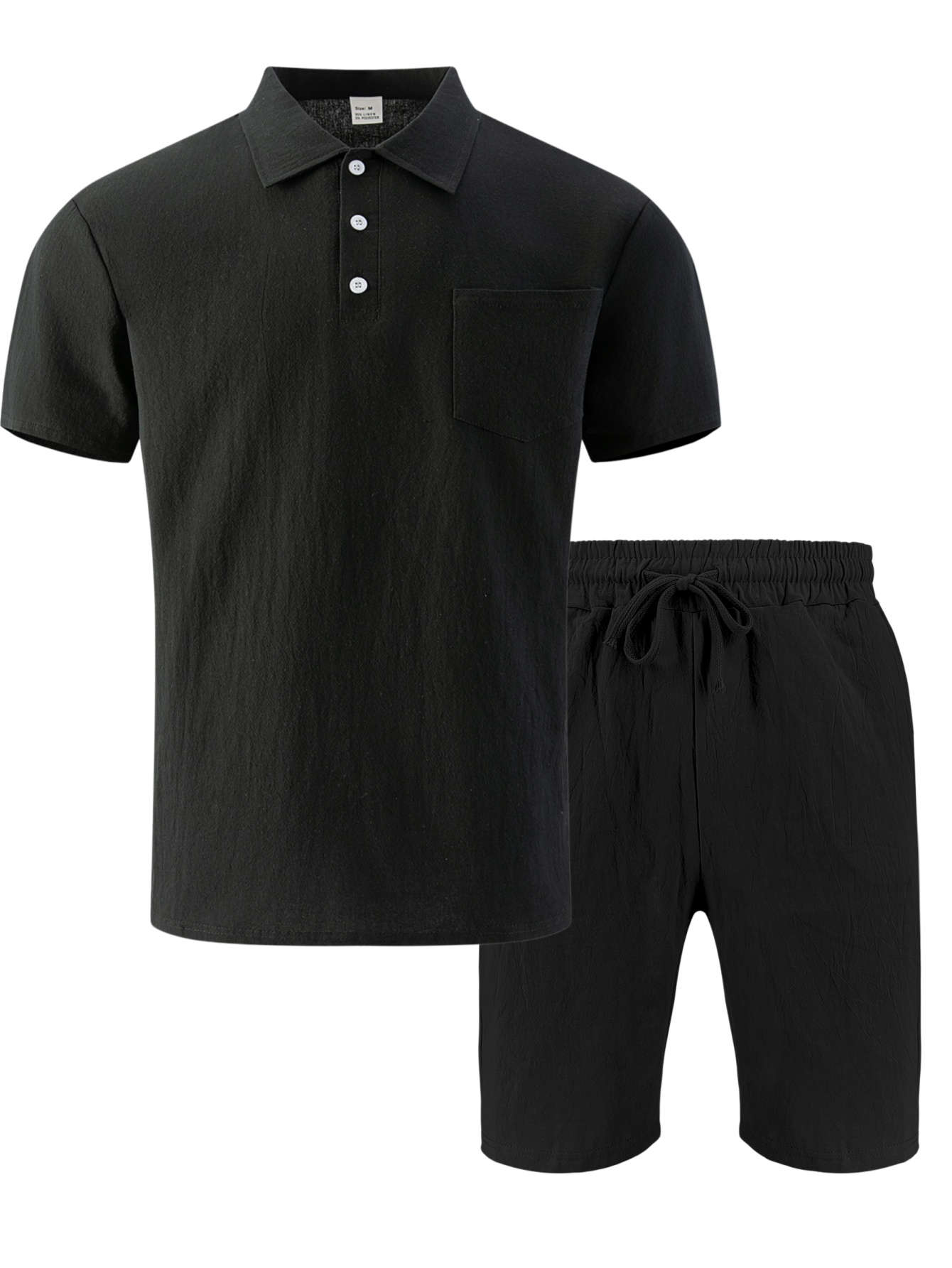 Men's Textured Linen Polo Shor - Streetwear Brand Shorts review and price
