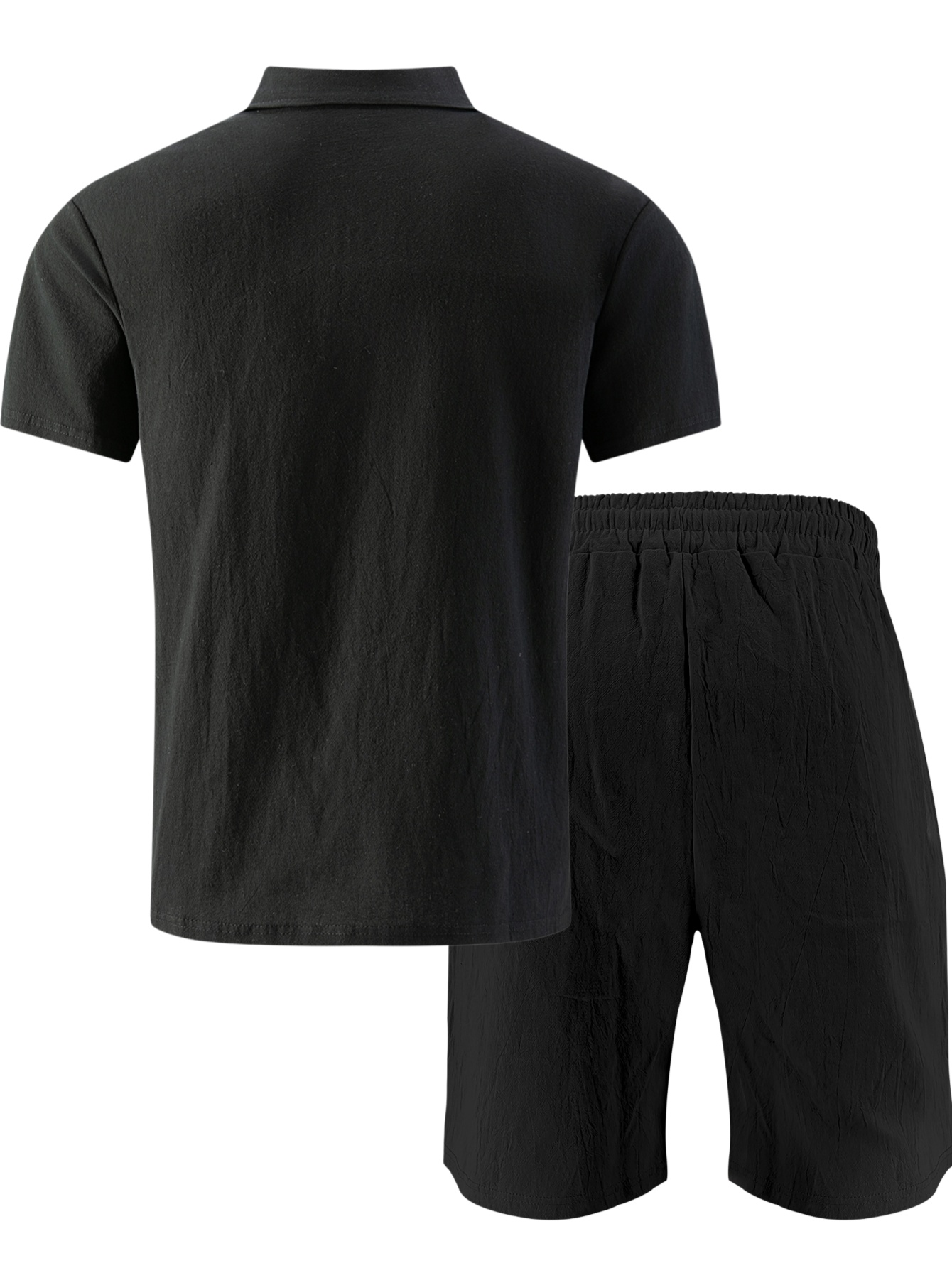 Men's Textured Linen Polo Shor - Streetwear Brand Shorts review and price