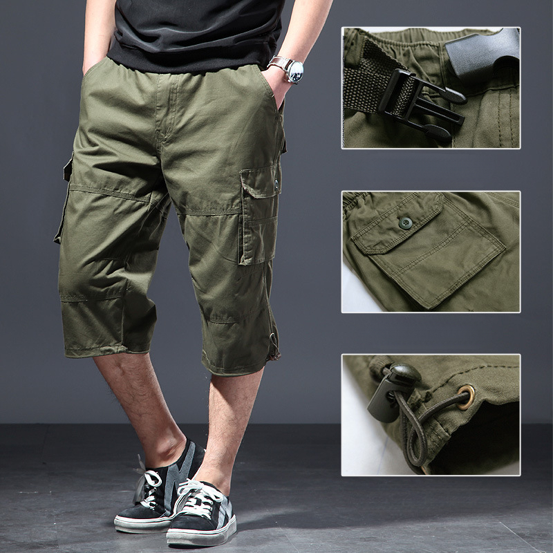 Men's Cotton 3/4 Pants Loose P - Streetwear Brand Shorts review and price