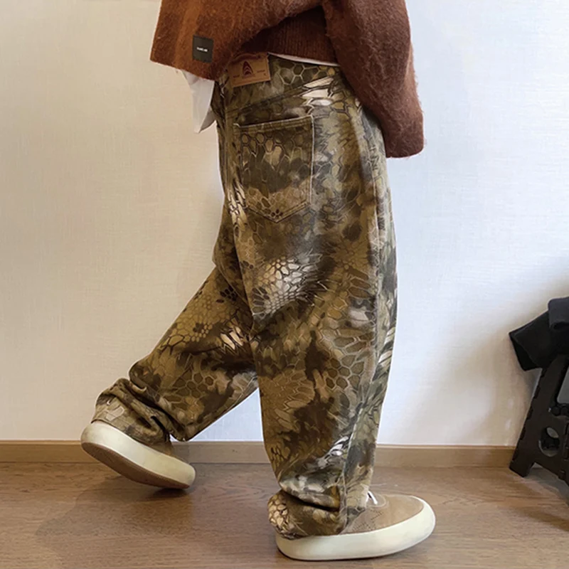 New Men Chic Snake Print Stree - Streetwear Brand Popular review and price