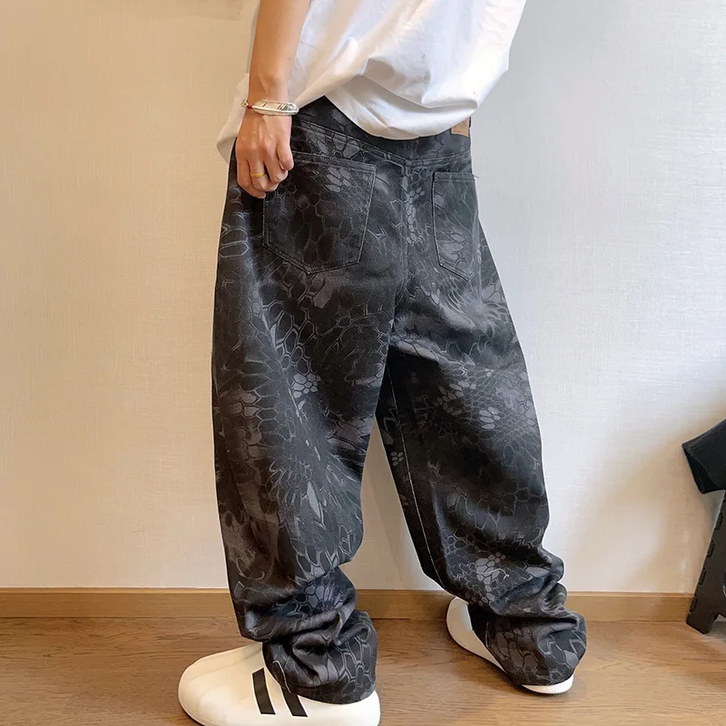 New Men Chic Snake Print Stree - Streetwear Brand Popular review and price