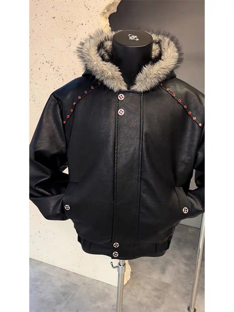 Fur Collar Natural With Botton - Urban Streetwear Brand review and price