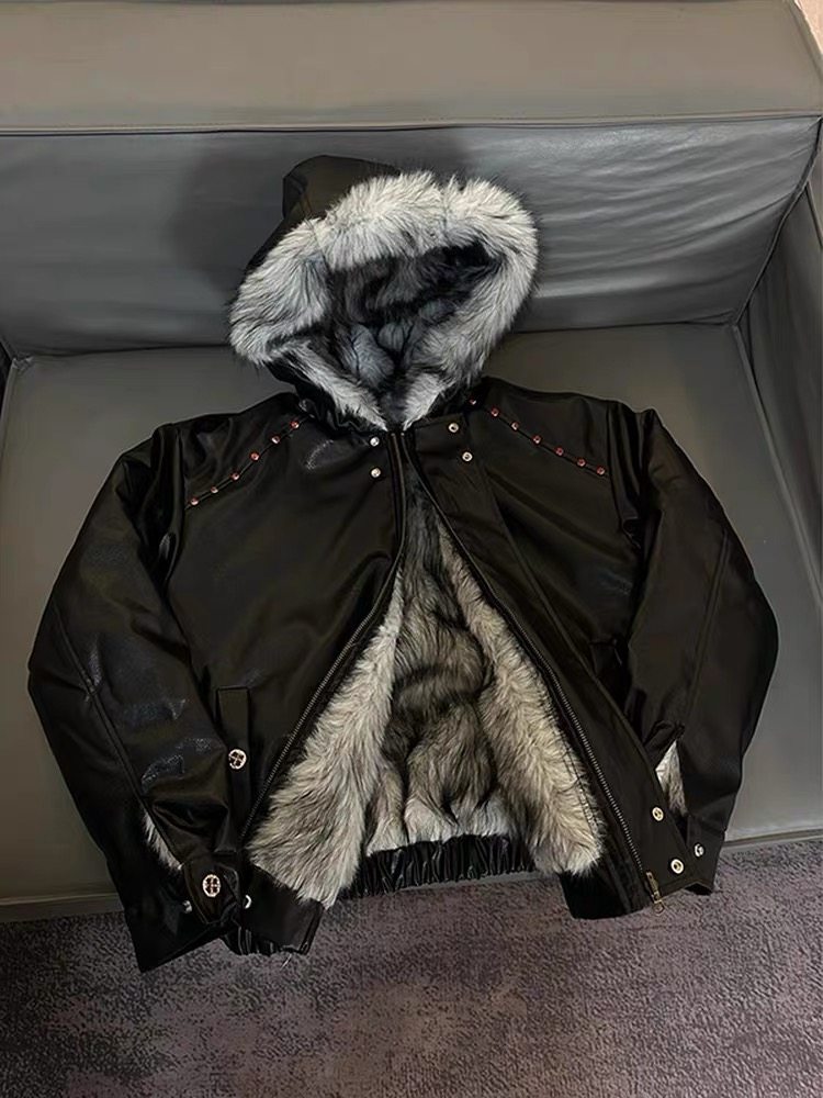 Fur Collar Natural With Botton - Urban Streetwear Brand review and price