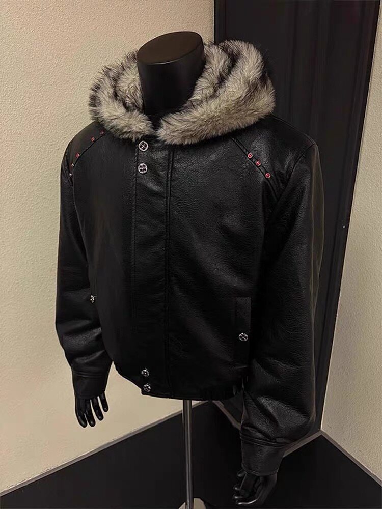 Fur Collar Natural With Botton - Urban Streetwear Brand review and price