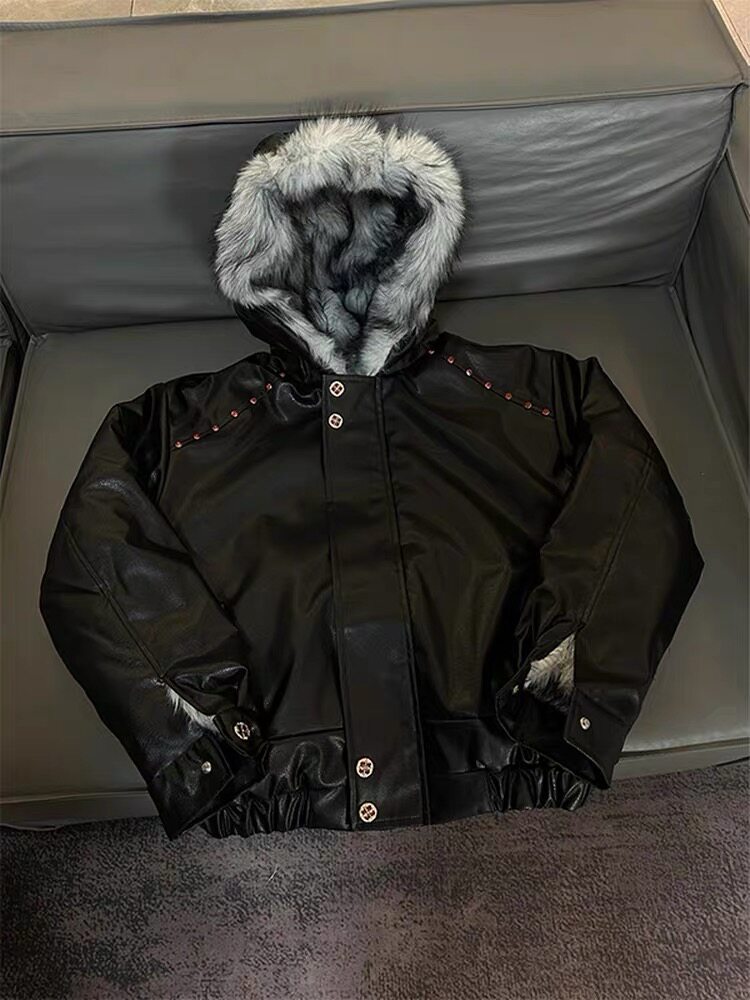Fur Collar Natural With Botton - Urban Streetwear Brand review and price